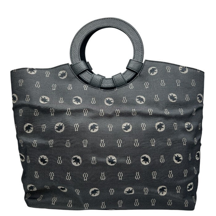 HUNTING WORLD ハンティングワールド ハンドバッグ 鞄 丸ハンドル ブランド レザー キャンバス 中古 W４