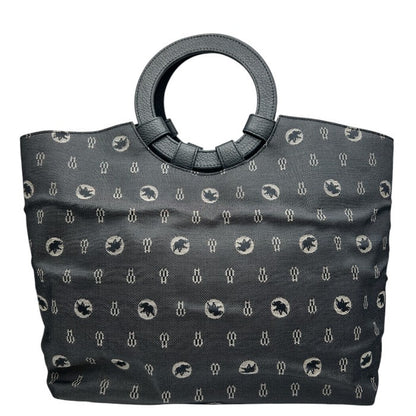 HUNTING WORLD ハンティングワールド ハンドバッグ 鞄 丸ハンドル ブランド レザー キャンバス 中古 W４