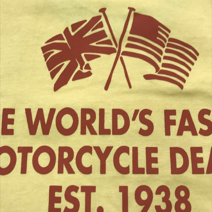 TOYS McCOY トイズマッコイ Tシャツ メンズ コットン 半袖 JOHNSON MOTORS プリント イエロー系 Mサイズ 中古 T1