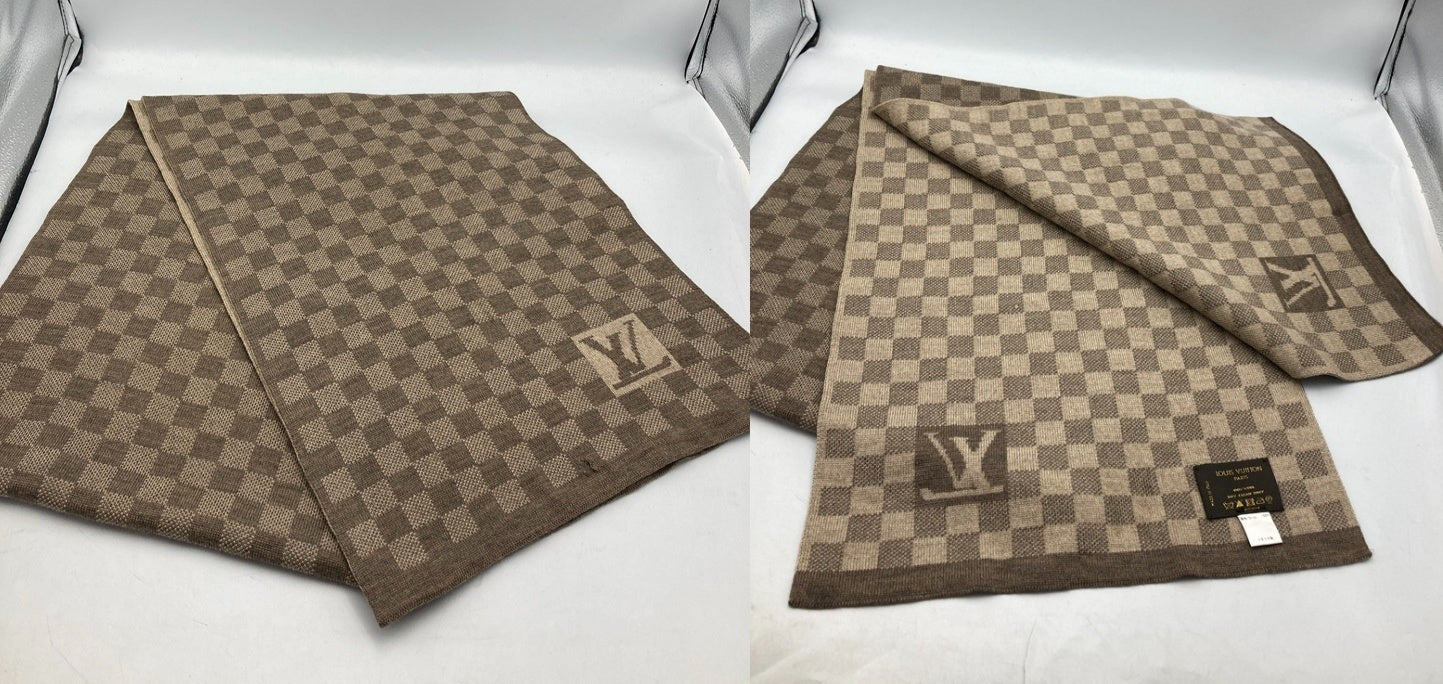 LOUIS VUITTON ルイヴィトン ダミエ エシャルプ・プティ マフラー 402330 中古 D4