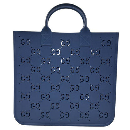 GUCCI グッチ チルドレンズ トートバッグ ラバー ネイビー 鞄 ブランド 総柄 手提げ 中古 W４