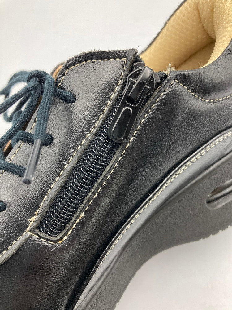 PIERRE RICCI ピエールリッチ 山羊革 4E 軽量 エアウォーキングシューズ ブラック サイズ24.0cm 中古 D4