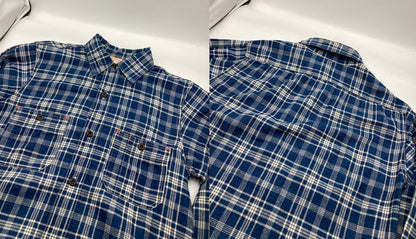 FREEWHEELERS フリーホイーラーズ Neal Cassady Railroad ベイクヘッドシャツ インディゴチェック サイズ14 メンズ 中古 D4