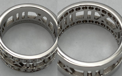 TIFFANY＆Co. ティファニー K18WG ハーフダイヤ アトラス オープンリング 13号 中古 D4