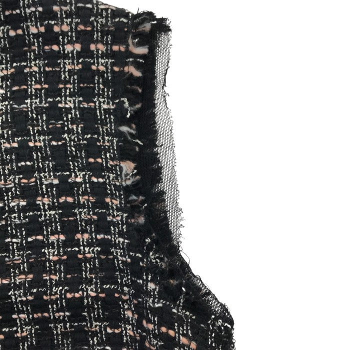 DOLCE＆GABBANA ワンピース レディース コットン ツイード ノースリーブ 膝丈 カットオフ 切りっぱなし ブラック 42サイズ F68C7T 中古 T1