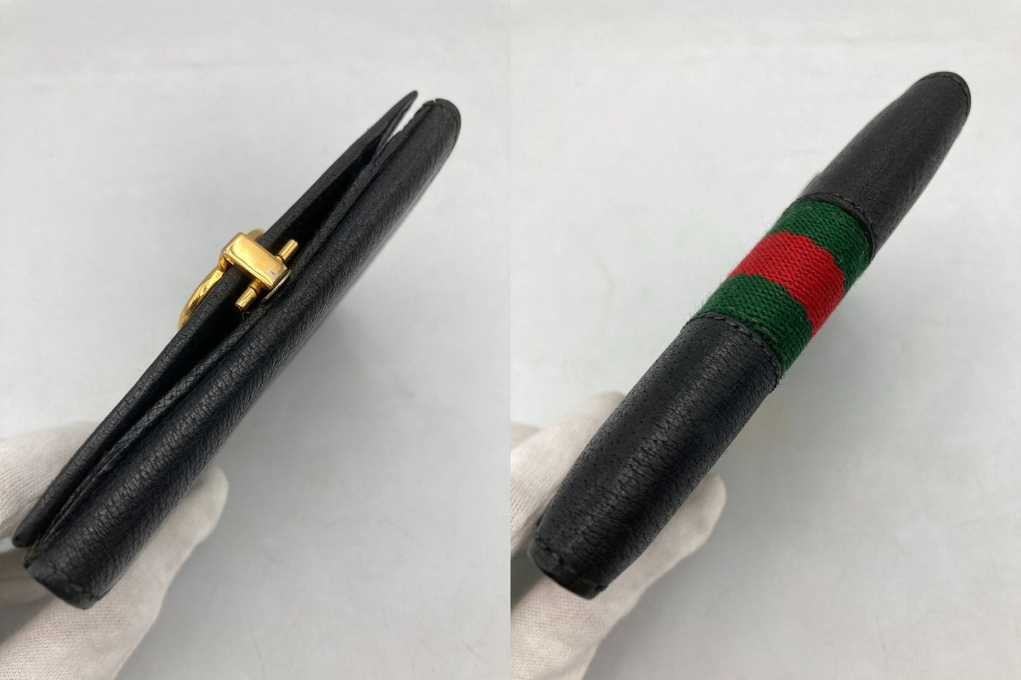 GUCCI グッチ インターロッキングG シェリーライン 2つ折り財布 中古 D4