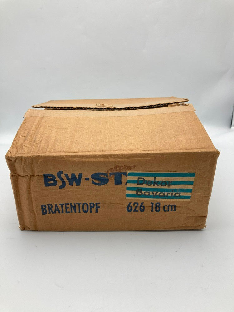 BSW-STAHL 旧西ドイツ ババリア製 ブルーオニオン柄 ホーロー 両手鍋 中古 D4