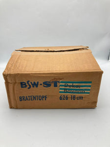 BSW-STAHL 旧西ドイツ ババリア製 ブルーオニオン柄 ホーロー 両手鍋 中古 D4