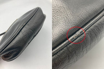 LANVIN ランバン ヴィンテージ レザー ショルダーバッグ 中古 D4