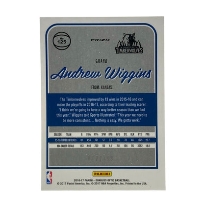 PANINI NBAカード DONRUSS OPTIC PRIZM ANDREW WIGGINS TIMBERWOLVES 117/199 #125 中古 IT2