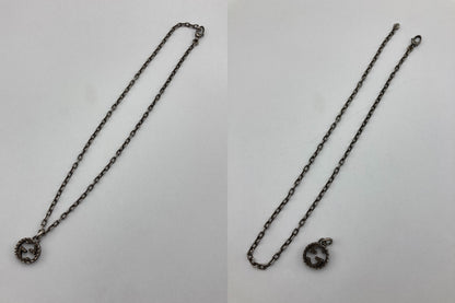 GUCCI グッチ シルバー925 インターロッキングG ペンダント ネックレス 中古 D4