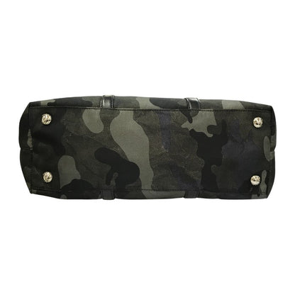 PRADA プラダ ハンドバッグ レディース 2way ショルダー カモフラージュ 迷彩柄 ナイロン 斜め掛け 三角プレート カーキグリーン 中古 T1