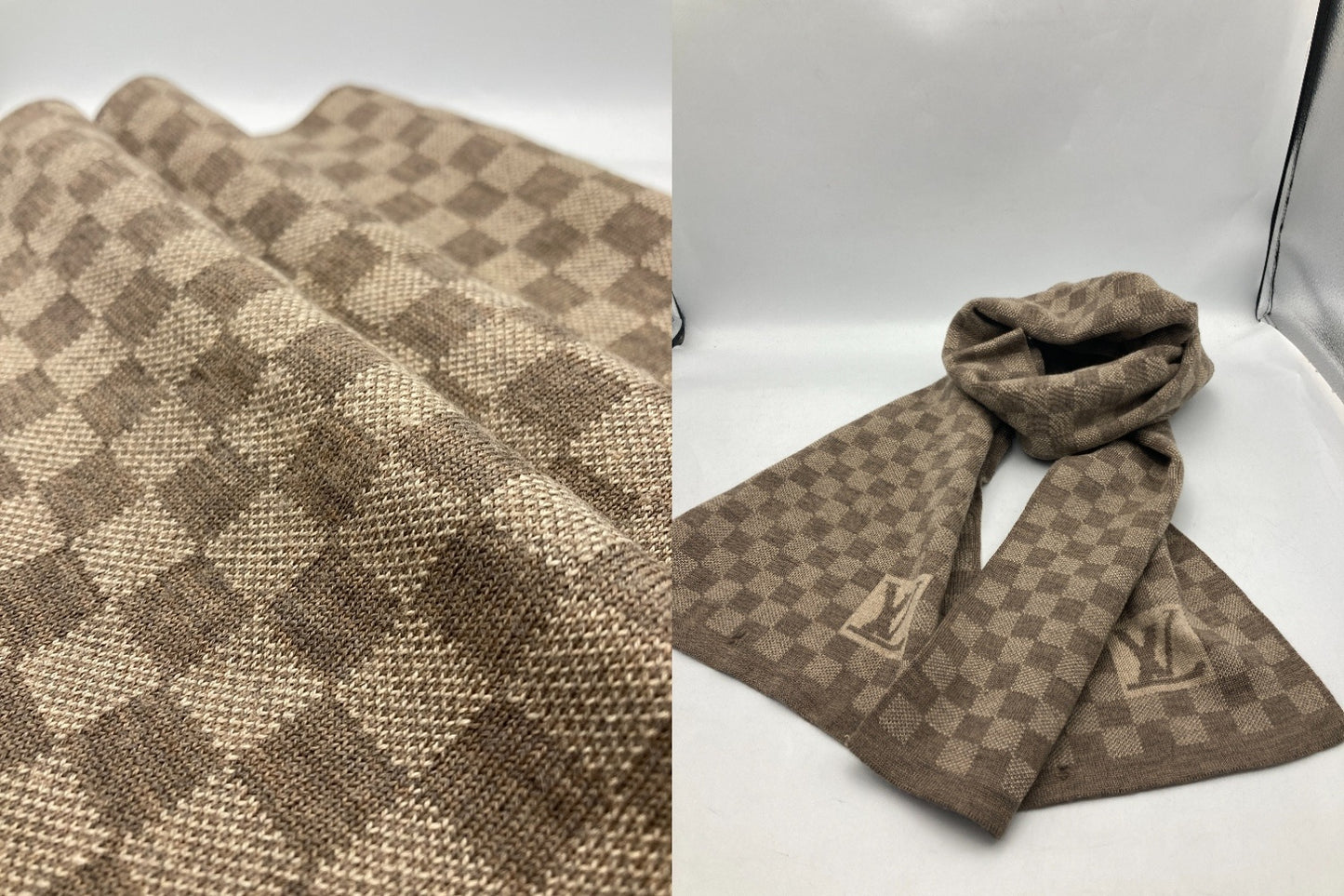 LOUIS VUITTON ルイヴィトン ダミエ エシャルプ・プティ マフラー 402330 中古 D4