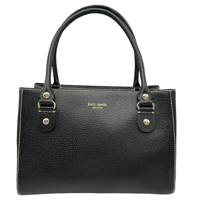 kate spade ケイトスペード スクエア トートバッグ 鞄 レディース ブラック レザー かわいい 中古 W４
