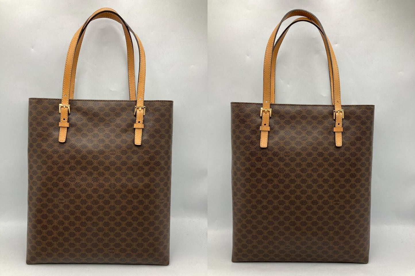 CELINE セリーヌ マカダム トートバッグ PVC×レザー 中古 D4