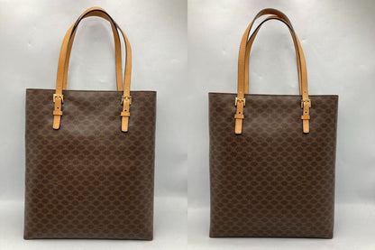 CELINE セリーヌ マカダム トートバッグ PVC×レザー 中古 D4