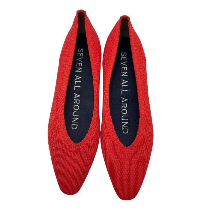 ESTNATION エストネーション SEVEN ALL AROUND ロウヒール ナイロンストレッチ フラットシューズ バレエシューズ 7(約24cm） 靴 シューズ ローヒール レディース 中古 W４