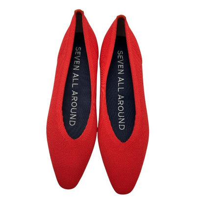 ESTNATION エストネーション SEVEN ALL AROUND ロウヒール ナイロンストレッチ フラットシューズ バレエシューズ 7(約24cm） 靴 シューズ ローヒール レディース 中古 W４