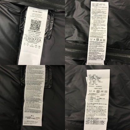 EMPORIO ARMANI エンポリオアルマーニ ダウンコート メンズ 冬 ロング丈 サイドジップ スタンドカラー 防寒 ブラック 50  6L1L90 1NNFZ 中古 T1