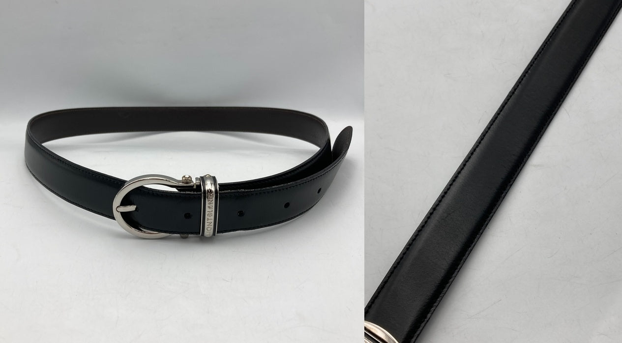 MONT BLANC  モンブラン バックル レザーベルト メンズ 中古 D4