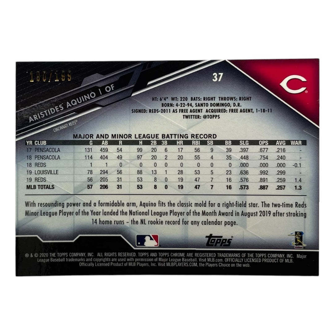 TOPPS MLBカード CHROME ARISTIDES AQUINO CINCINNATI REDS /199 #37 中古 IT2