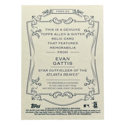 TOPPS MLBカード ALLEN & GINTER EVAN GATTIS ATLANTA BRAVES #FSRA-EG 中古 IT2