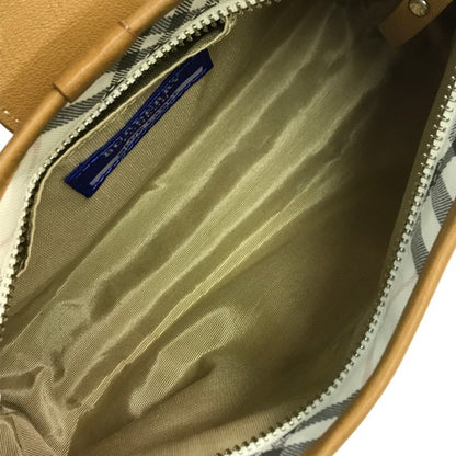 BURBERRY BLUE LABEL バーバリー ブルーレーベル ショルダーバッグ レディース コットン/レザー キャンバス 斜め掛け チェック柄 ベージュ ZA428-502-41 中古 T1