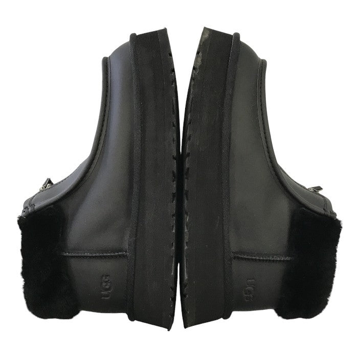 UGG アグ ファンケット ブーツ レディース レザー ジップアップ 厚底 艶消し マット ブラック 25cm 1120877 中古 T1