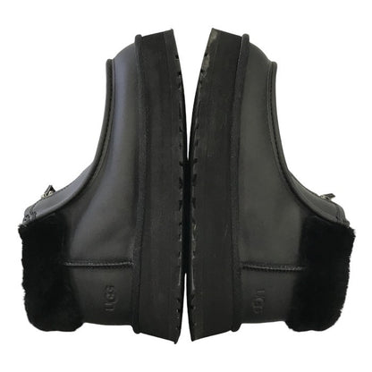 UGG アグ ファンケット ブーツ レディース レザー ジップアップ 厚底 艶消し マット ブラック 25cm 1120877 中古 T1