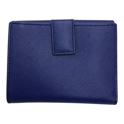 Salvatore Ferragamo フェラガモ 財布 レディース 二つ折り ダブルホック レザー ガンチーニ コンパクトウォレット ゴールド金具 ブルー 中古 T1