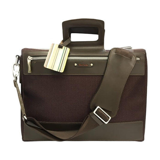 Paul Smith ポールスミス ブリーフケース メンズ ショルダーバッグ ビジネス ACE製 ヘリンボーン 大容量 レッド系 中古 T1