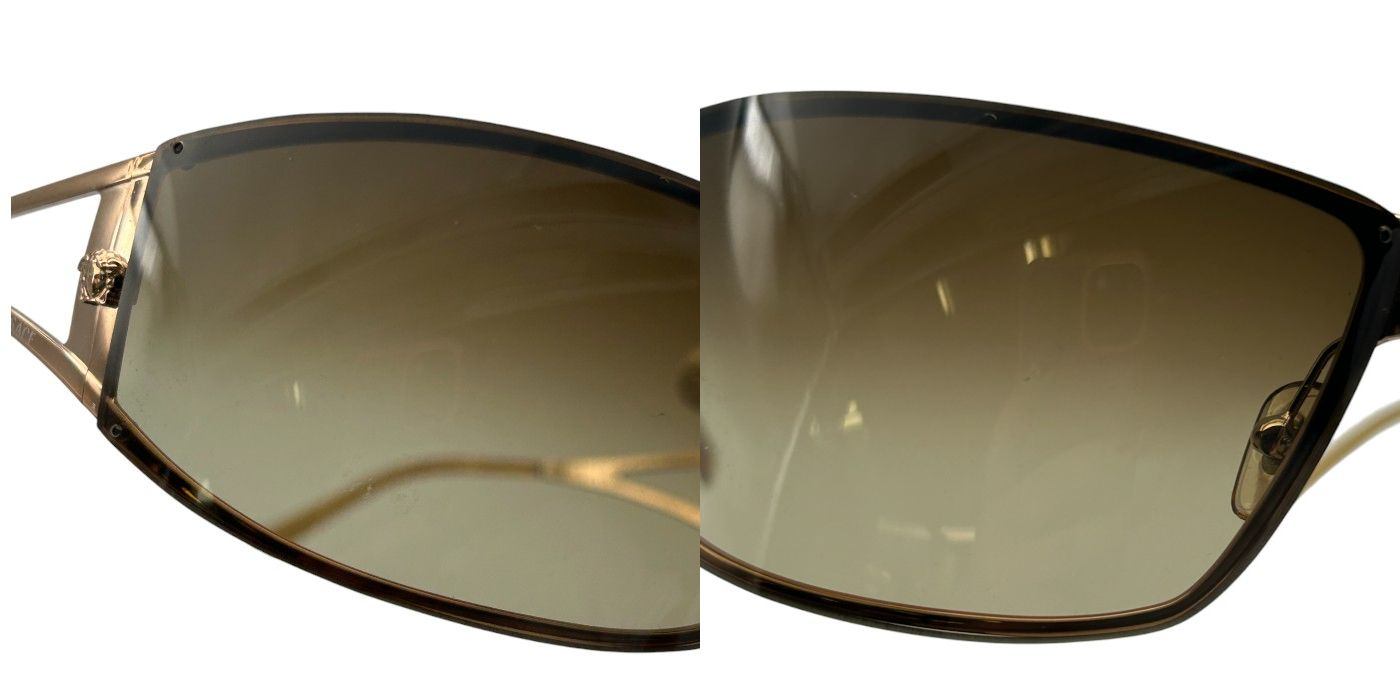VERSACE ヴェルサーチェ サングラス MOD2045 レディース メンズ フォックス型 中古 W1