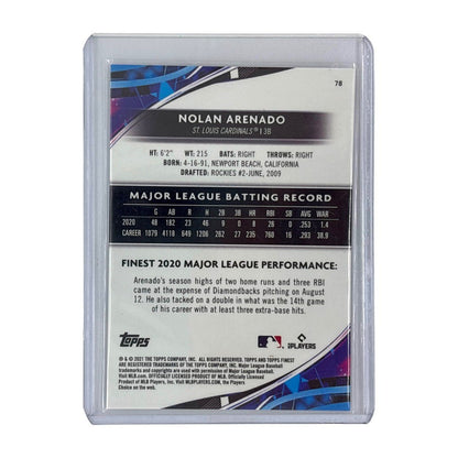 TOPPS MLBカード FINEST NOLAN ARENADO ST. LOUIS CARDINALS 09/75 #78 中古 IT1