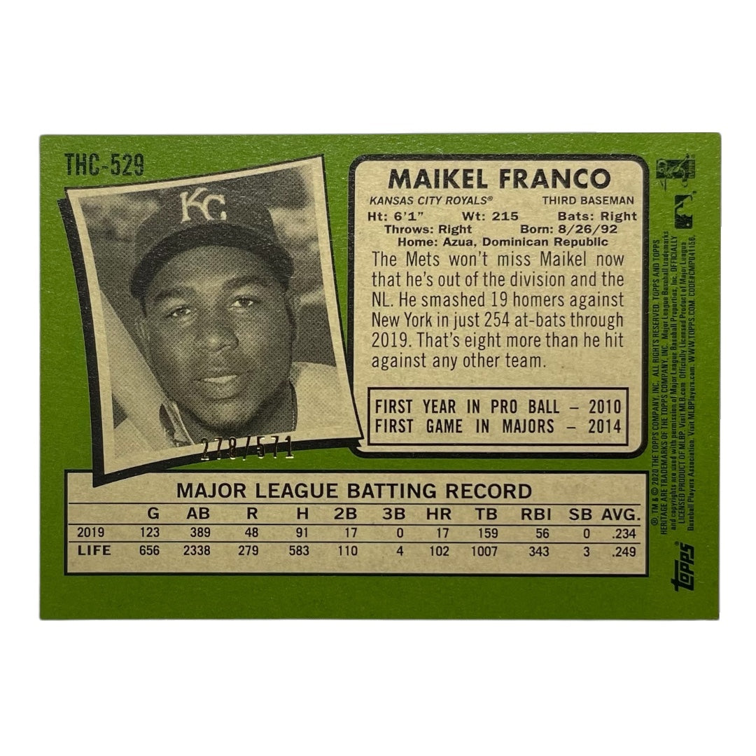 TOPPS MLBカード HERITAGE MAIKEL FRANCO KANSAS CITY ROYALS /571 #THC-529 中古 IT2