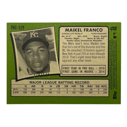 TOPPS MLBカード HERITAGE MAIKEL FRANCO KANSAS CITY ROYALS /571 #THC-529 中古 IT2