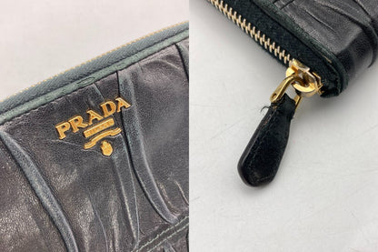 PRADA プラダ ナッパゴーフル ラウンドファスナー長財布 中古 D4