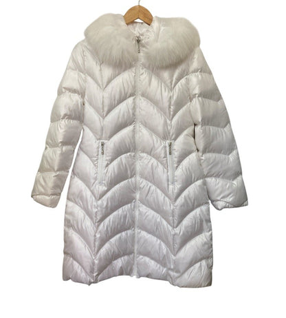 Super Beauty スーパービューティー ブルーフォックスファー ダウンコート ホワイト レディース サイズ40 中古 D4