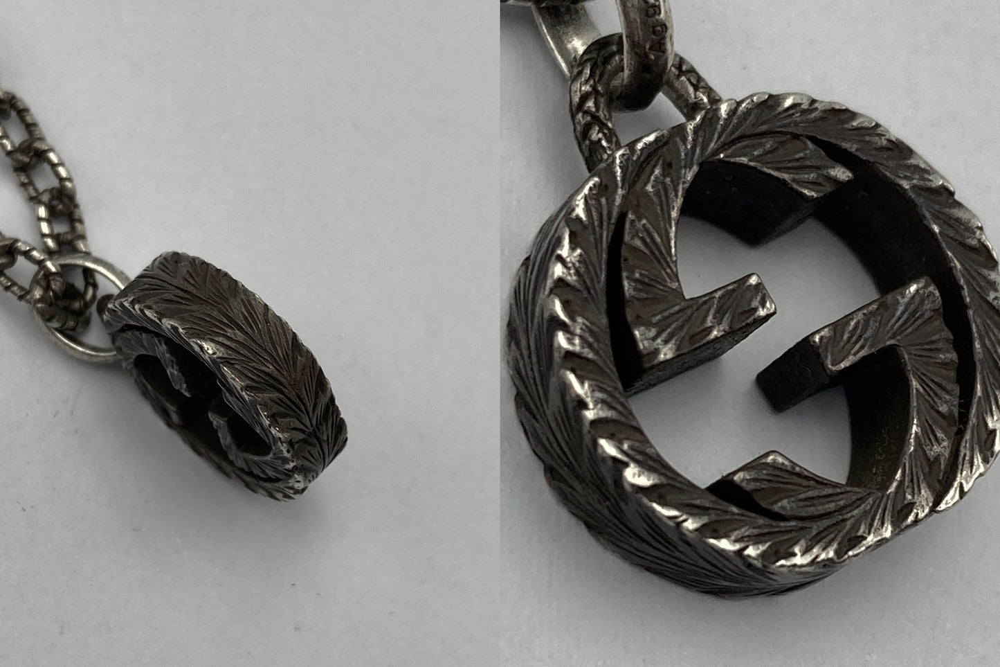 GUCCI グッチ シルバー925 インターロッキングG ペンダント ネックレス 中古 D4