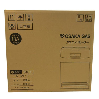 大阪ガス ガスファンヒーター スタンダードモデル 都市ガス ホワイト 木造11畳、コンクリート15畳 140-6163-13A 中古 Y1