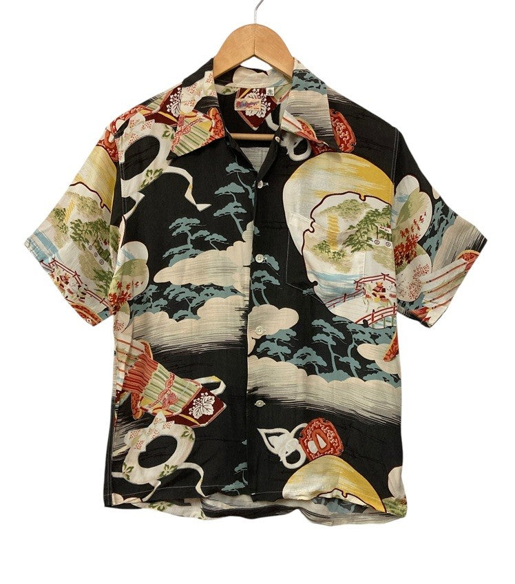 SUN SURF サンサーフ アロハシャツ 「SAMURAI THE BATTLEFIELD（合戦）」 SS32165 メンズ サイズS 中古 D4