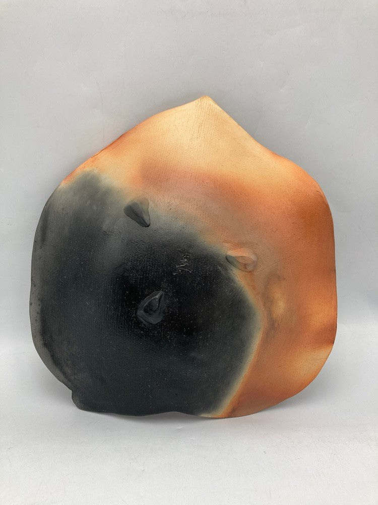 赤穂瀬戸内窯 雲火焼 桃井香子 葉皿 大皿 中古 D4