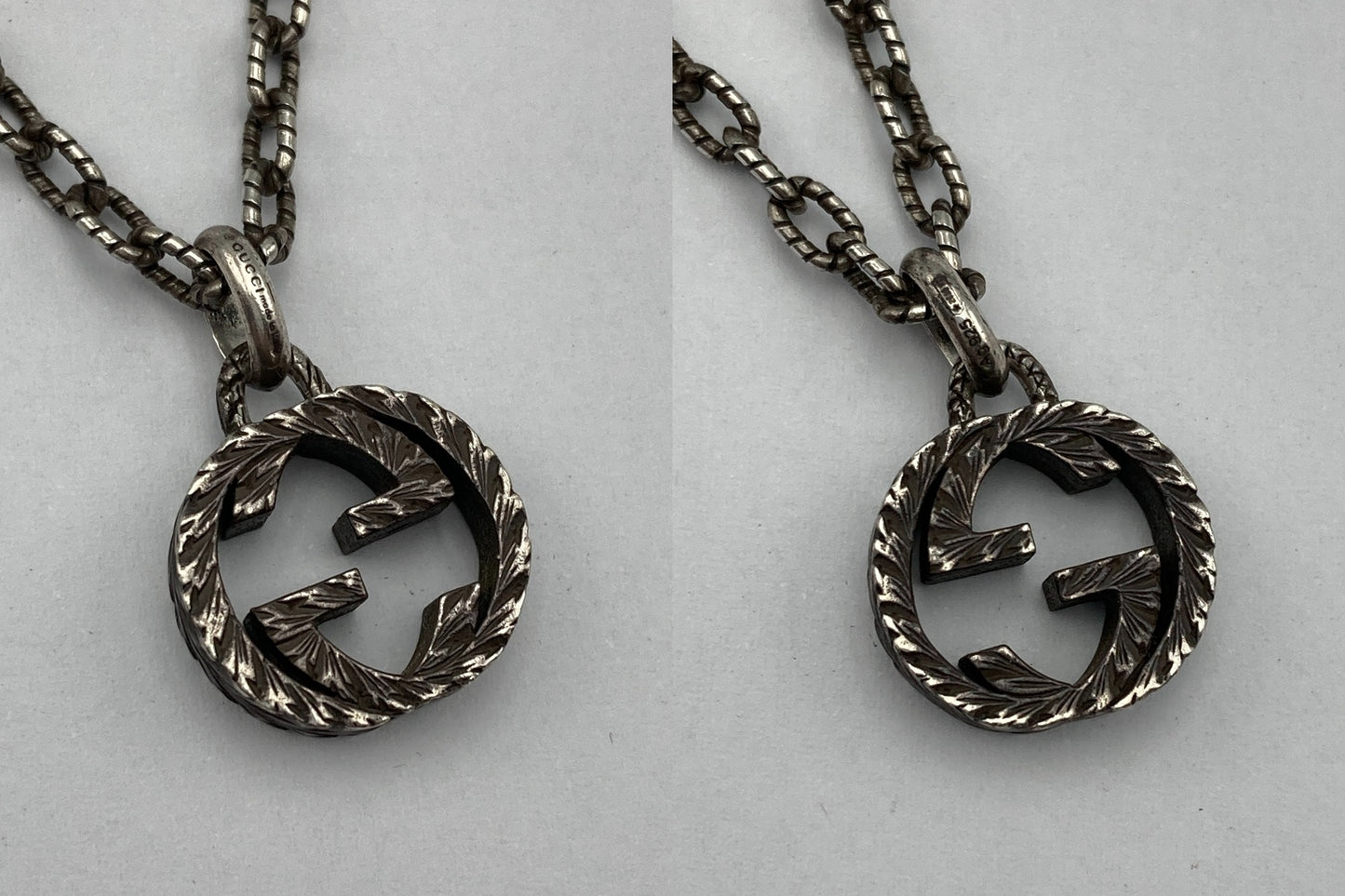 GUCCI グッチ シルバー925 インターロッキングG ペンダント ネックレス 中古 D4