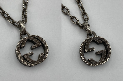 GUCCI グッチ シルバー925 インターロッキングG ペンダント ネックレス 中古 D4