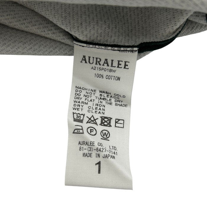 未使用品 AURALEE オーラリー 七分袖 Tシャツ A21SP01BW GIZA BIRDS EYE DOUBLE FACE BOAT NECK トップス レディース バーズアイボートネックニット グリーン 中古 W４