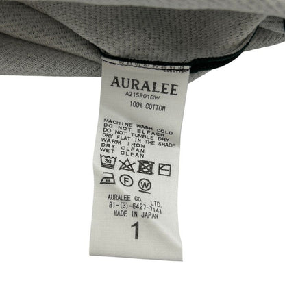 未使用品 AURALEE オーラリー 七分袖 Tシャツ A21SP01BW GIZA BIRDS EYE DOUBLE FACE BOAT NECK トップス レディース バーズアイボートネックニット グリーン 中古 W４