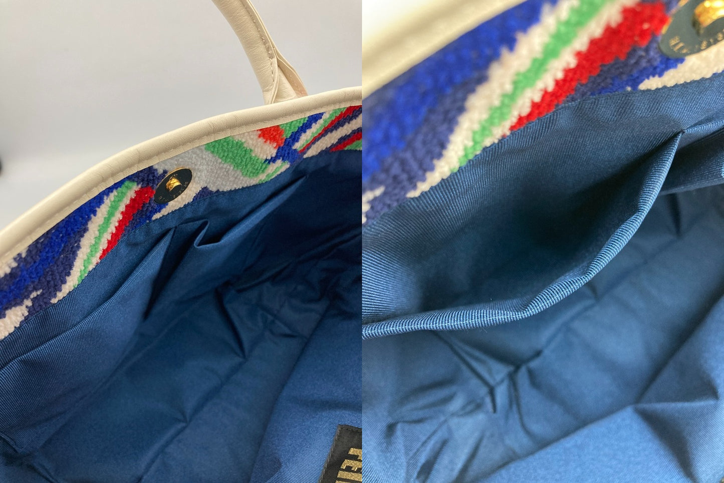 FEILER フェイラー 幾何学模様 トートバッグ 中古 D4