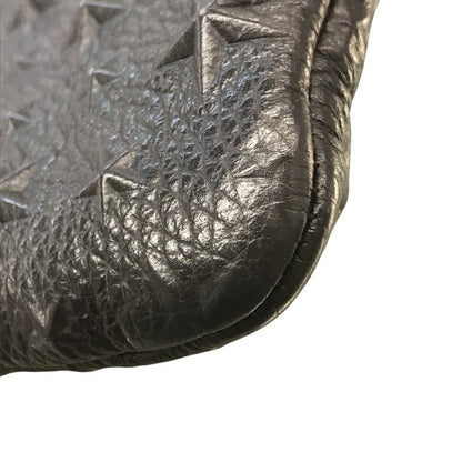 JIMMY CHOO ジミーチュウ DEREK クラッチバッグ ユニセックス デレク レザー セカンドバッグ スター星柄 エンボススタッズ ブラック 中古 T1