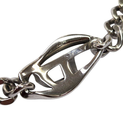 DIESEL ディーゼル ネックレス メンズ ステンレススチール ロゴ 喜平チェーン シルバー D1412040 中古 T1