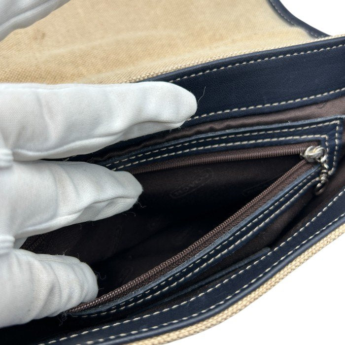 COACH コーチ ショルダー バッグ 6114 鞄 レザー キャンバス レディース 小さめ 中古 W４