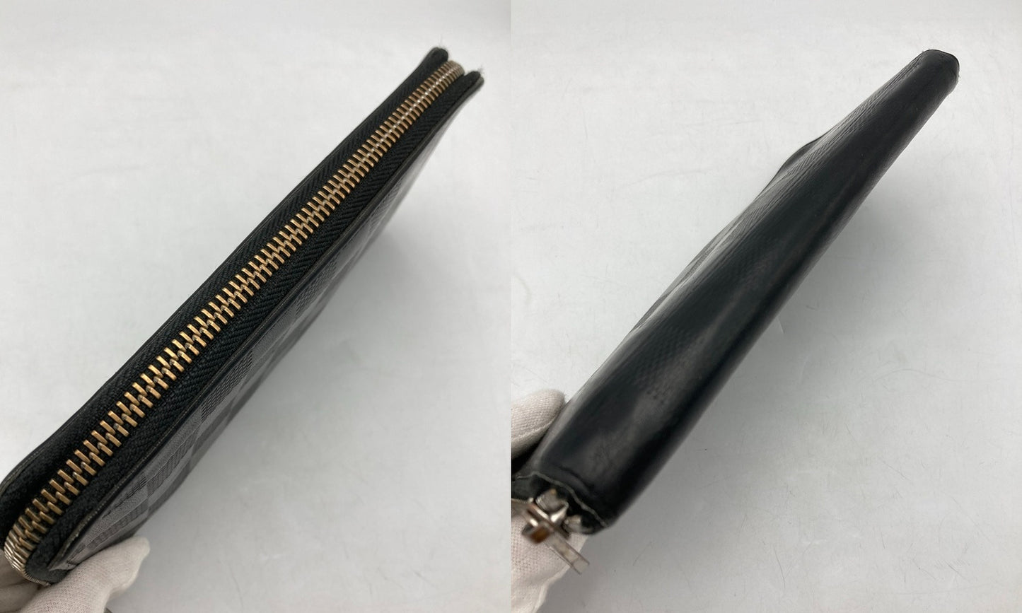 LOUIS VUITTON ルイヴィトン ダミエ アンフィニ ポルトフォイユヴァスコ ラウンドファスナー 長財布  N63300 中古 D4